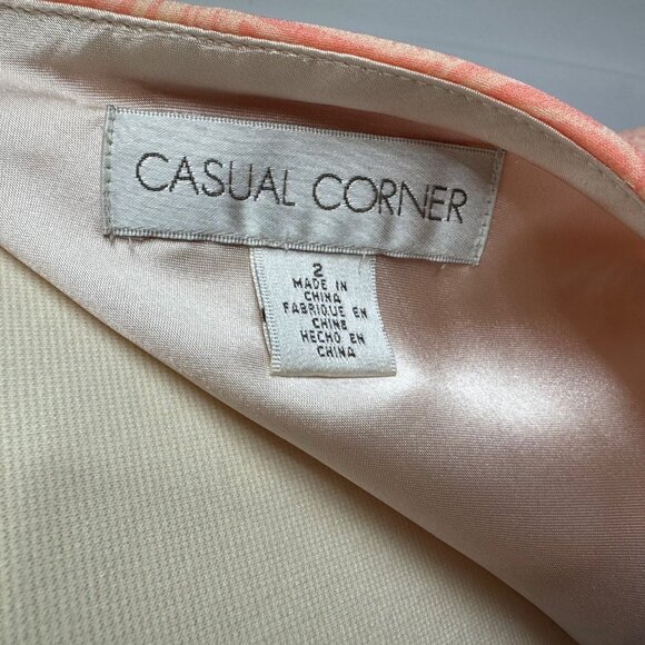 VTG Casual Corner Peach Swirl Dropped Waist Silk Midi Dress Whimsy Fairy Size 2‎ - Picture 4 of 9